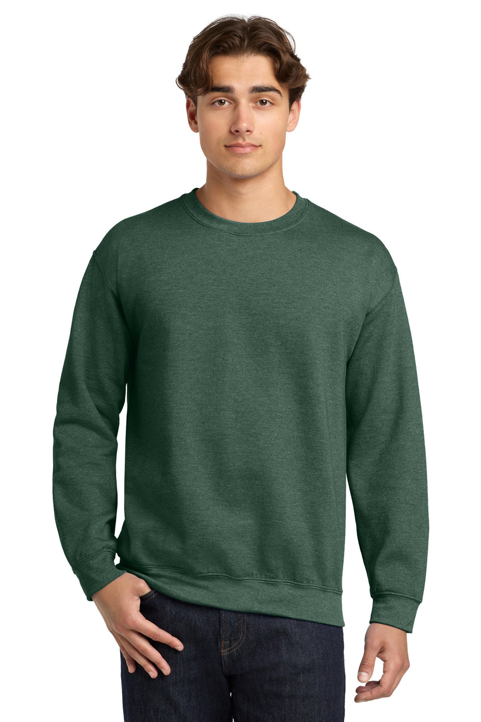 Gildan 18000 Crewneck Sweatshirt — Heather Dark Green