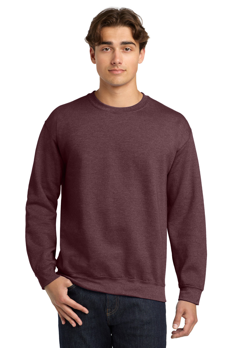 Gildan 18000 Crewneck Sweatshirt — Heather Dark Maroon