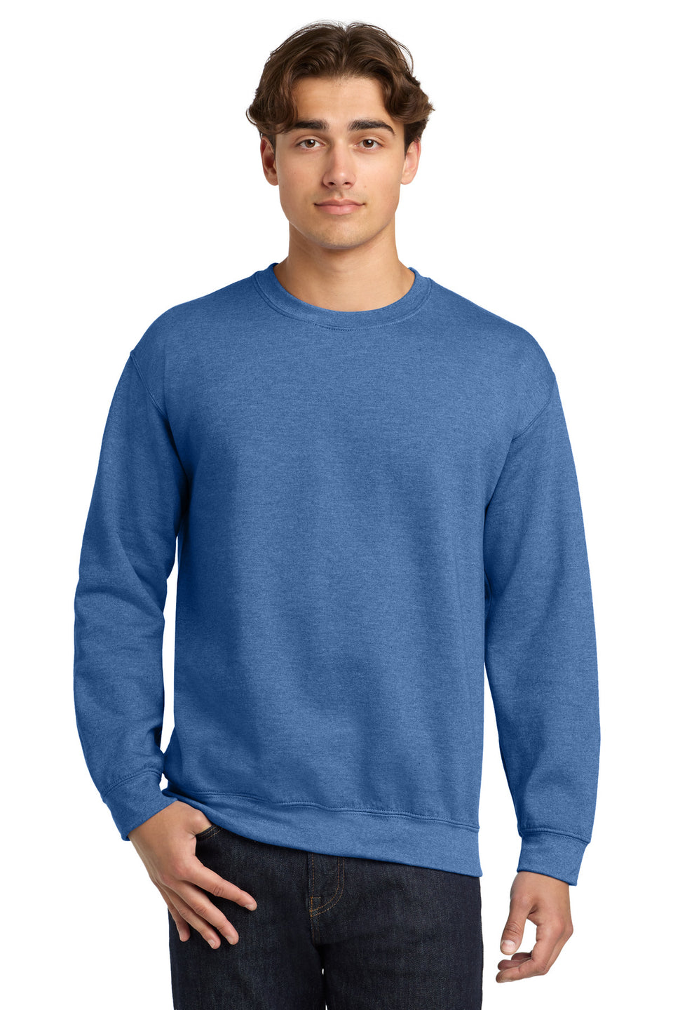 Gildan 18000 Crewneck Sweatshirt — Heather Deep Royal