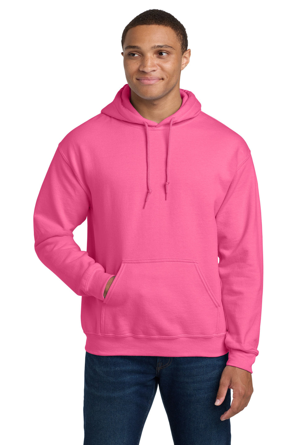 Gildan 18500 Hooded Sweatshirt — Safety Pink