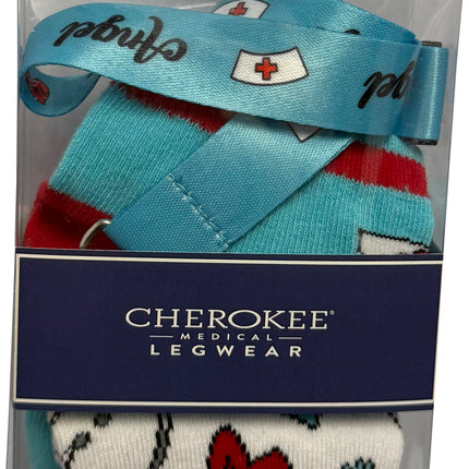 Cherokee Legwear 6-2 Pr Pks Nurses Week Gift Set +Lanyard APPRECIATION - Nurse Angels