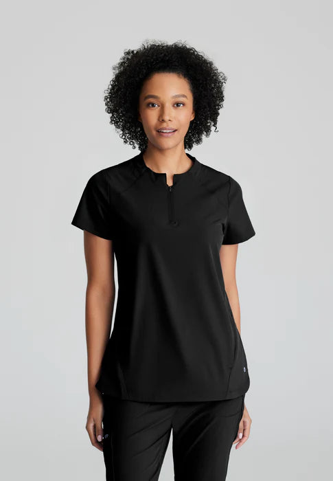Flux 2-Pocket Banded Zip Collar Top