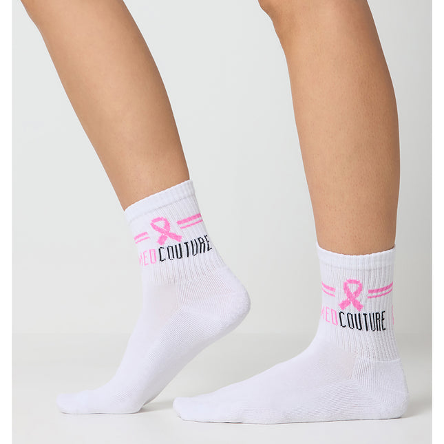 Med Couture Legwear Athletic Crew Socks CALLIE - Pink Power