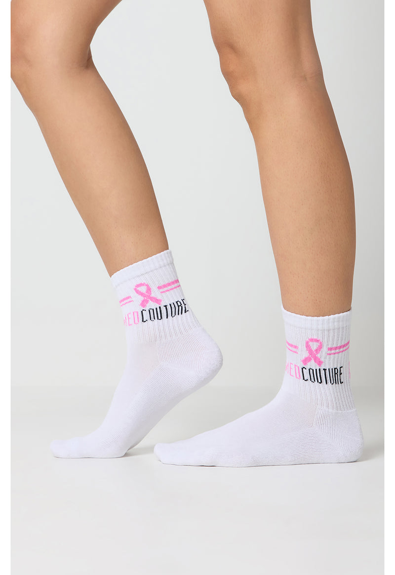Med Couture Legwear Athletic Crew Socks CALLIE - Pink Power
