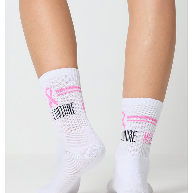 Med Couture Legwear Athletic Crew Socks CALLIE - Pink Power