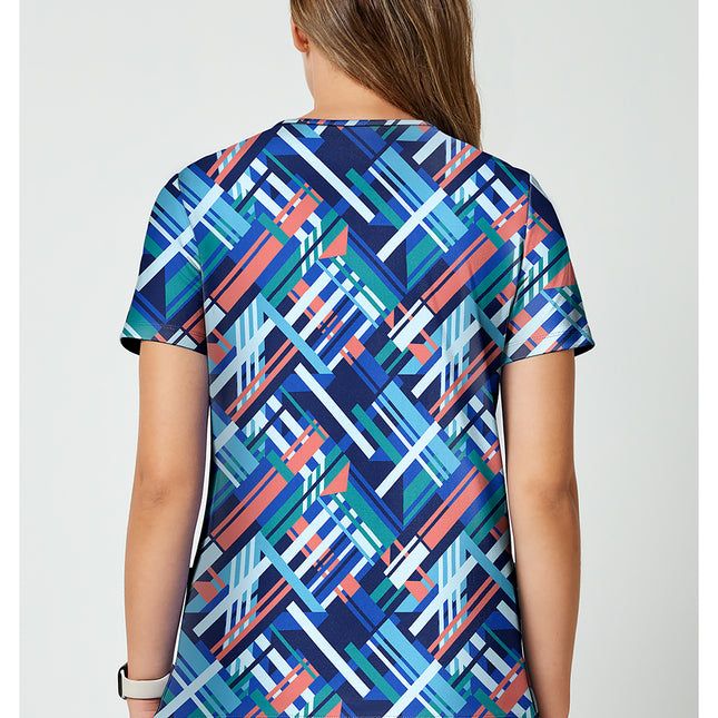 Cherokee Achieve 2 Pocket Print Top CK00010 - BRIGHT GEO