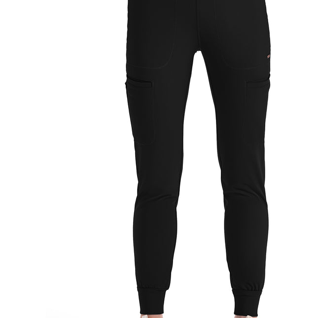 Cherokee Form Mid Rise Tapered Leg Drawstring Pant CK092 - Black