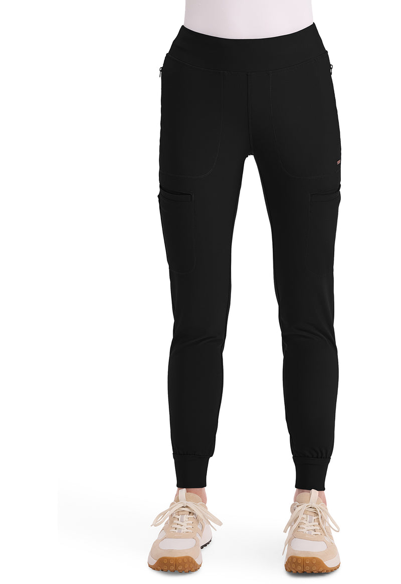 Cherokee Form Mid Rise Tapered Leg Drawstring Pant CK092 - Black