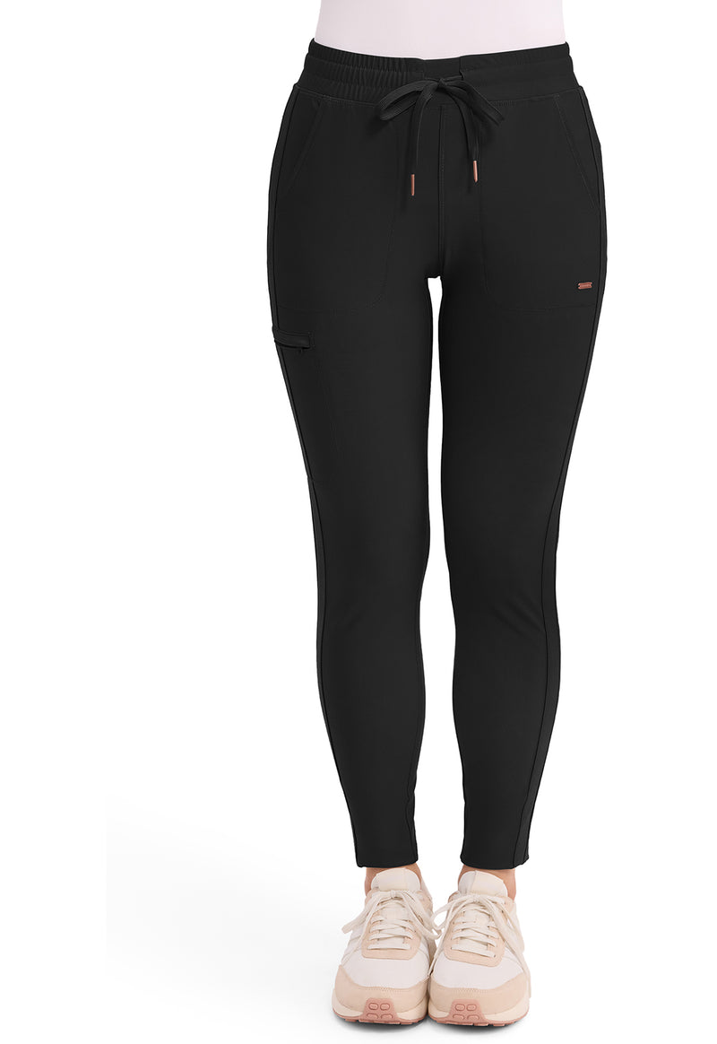 Cherokee Form Mid Rise Tapered Leg Drawstring Pant CK095 - Black