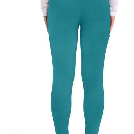 Cherokee Form Mid Rise Tapered Leg Drawstring Pant CK095 - Teal Blue