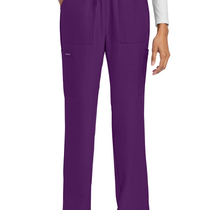 Cherokee Workwear Originals Ultra Mid Rise Drawstring Trouser Cargo Pant CK272A - Eggplant