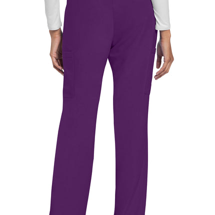 Cherokee Workwear Originals Ultra Mid Rise Drawstring Trouser Cargo Pant CK272A - Eggplant