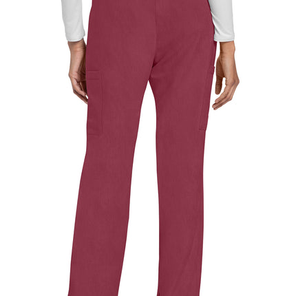 Cherokee Workwear Originals Ultra Mid Rise Drawstring Trouser Cargo Pant CK272A - Heather Cranberry
