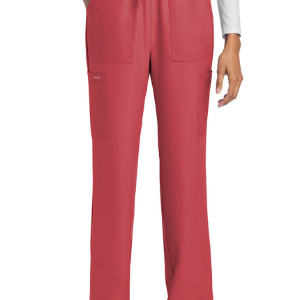 Cherokee Workwear Originals Ultra Mid Rise Drawstring Trouser Cargo Pant CK272A - Spiced Coral