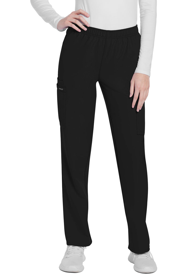 Cherokee Workwear Originals Ultra Mid Rise Pull-on Slim Leg Cargo Pant CK281A - Black