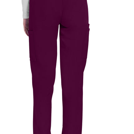 Cherokee Workwear Originals Ultra Mid Rise Pull-on Slim Leg Cargo Pant CK281A - Wine