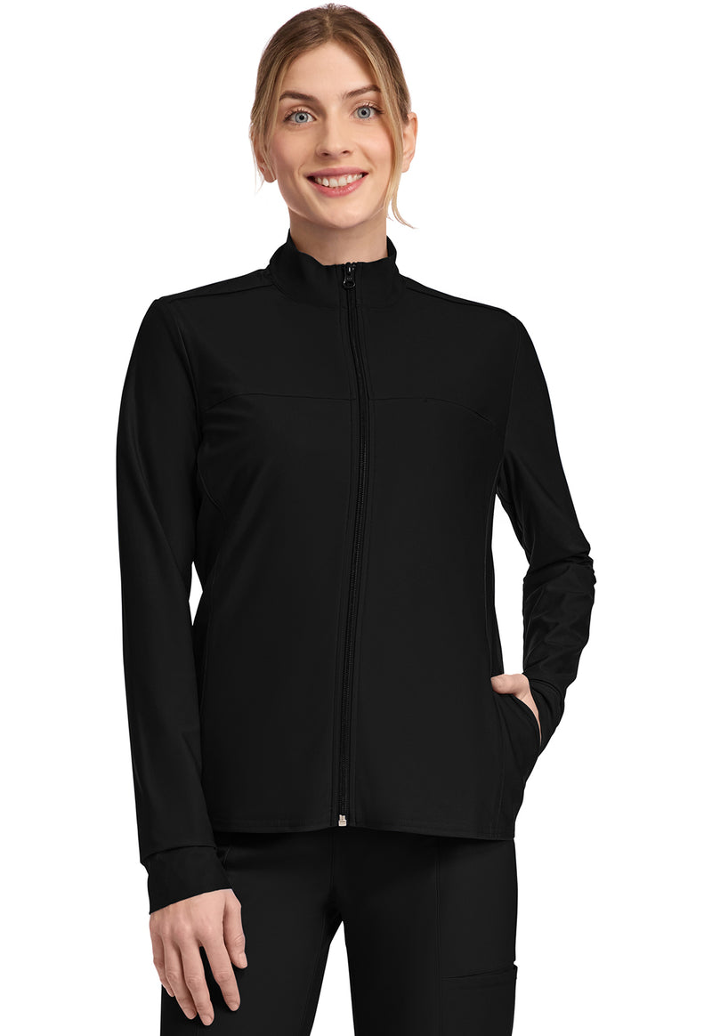 Cherokee Form Women's 3-Pocket Warm-up Jacket CK381 - Black