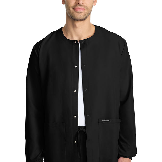 Cherokee Workwear Originals Ultra Unisex Snap Front Warm Up Jacket CK393A - Black