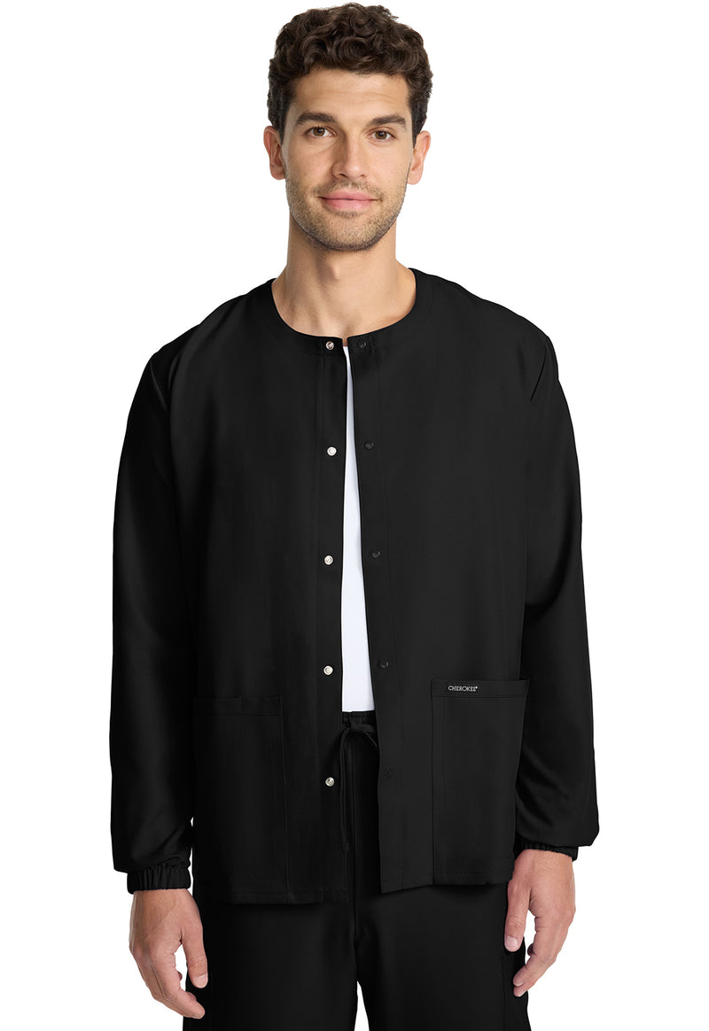 Cherokee Workwear Originals Ultra Unisex Snap Front Warm Up Jacket CK393A - Black