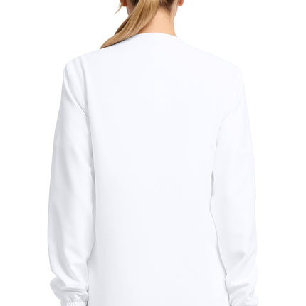 Cherokee Workwear Originals Ultra Unisex Snap Front Warm Up Jacket CK393A - White