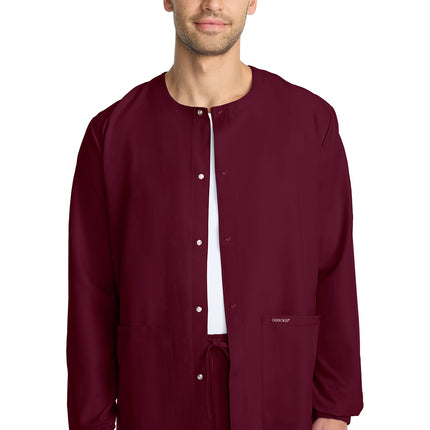 Cherokee Workwear Originals Ultra Unisex Snap Front Warm Up Jacket CK393A - Wine