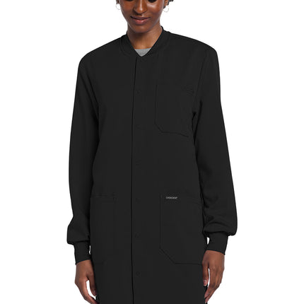 Cherokee Project Lab 40" Snap Front Lab Coat CK402A - Black