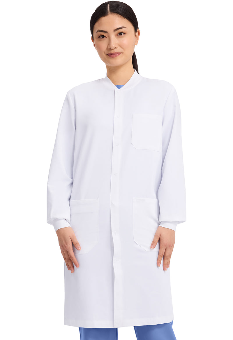 Cherokee Project Lab 40" Snap Front Lab Coat CK402A - White