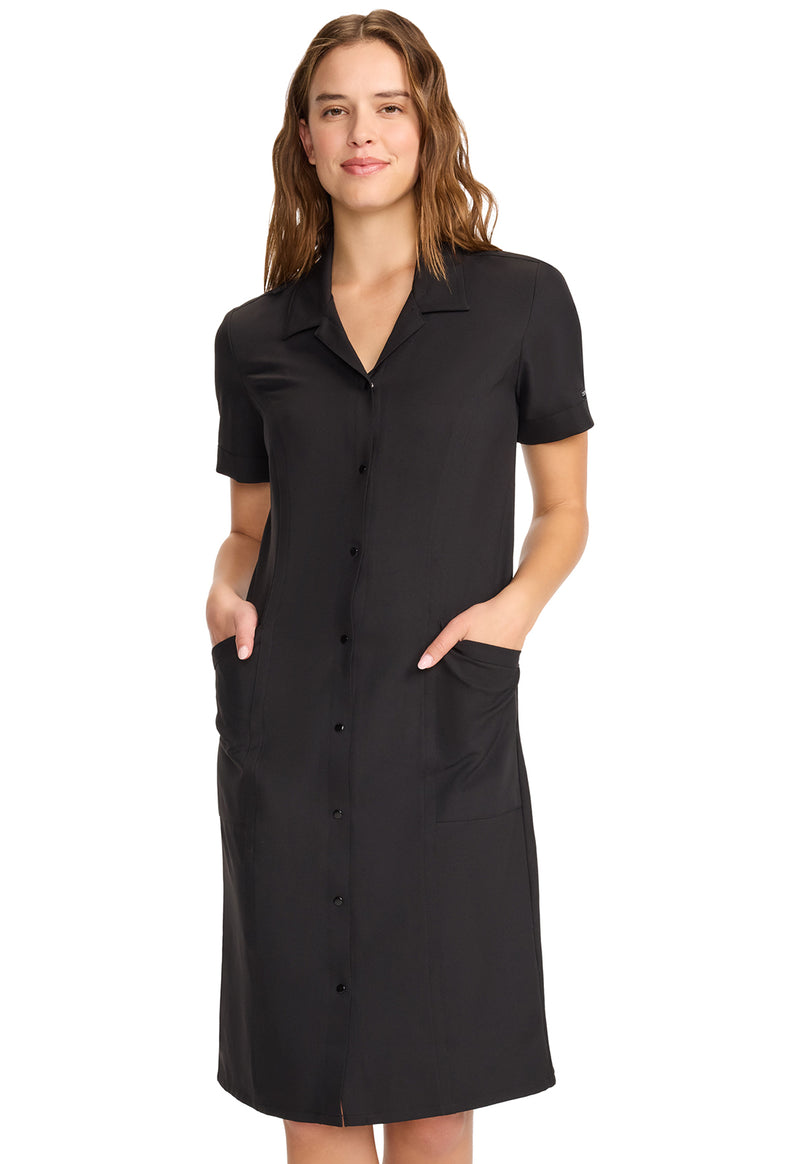 Cherokee Workwear Originals Ultra Women's Button Front Dress CK512A - Black