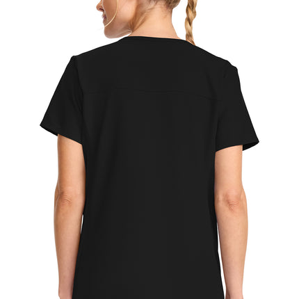 Cherokee Workwear Originals Ultra Maternity Mock Wrap V-Neck Top CK701A - Black