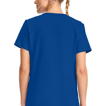 Cherokee Workwear Originals Ultra Maternity Mock Wrap V-Neck Top CK701A - Galaxy Blue