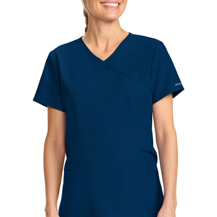 Cherokee Workwear Originals Ultra Maternity Mock Wrap V-Neck Top CK701A - Navy