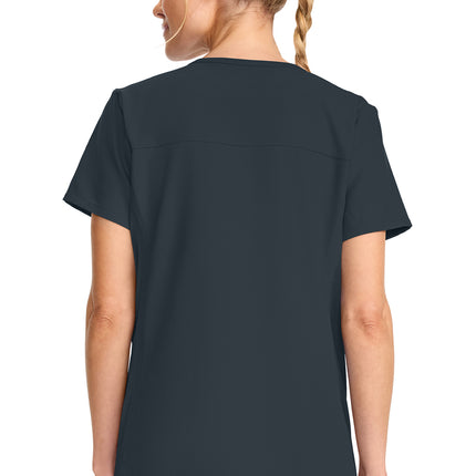 Cherokee Workwear Originals Ultra Maternity Mock Wrap V-Neck Top CK701A - Pewter
