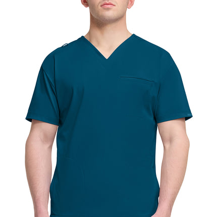 Cherokee Achieve Men's 3-Pocket V-Neck Top CK729 - Caribbean Blue