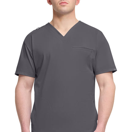 Cherokee Achieve Men's 3-Pocket V-Neck Top CK729 - Pewter
