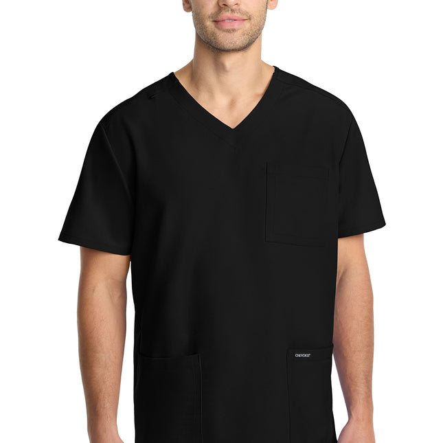 Cherokee Workwear Originals Ultra Men's 3-Pocket V-Neck Top CK783A - Black