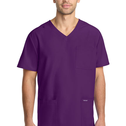 Cherokee Workwear Originals Ultra Men's 3-Pocket V-Neck Top CK783A - Eggplant