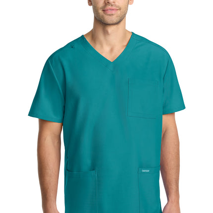 Cherokee Workwear Originals Ultra Men's 3-Pocket V-Neck Top CK783A - Teal Blue