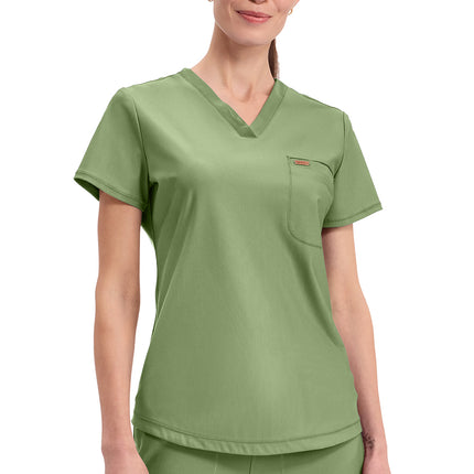 Cherokee Form Tuckable V-Neck Top CK819 - Bright Sage