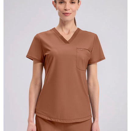 Cherokee Form Tuckable V-Neck Top CK819 - Caffè Mocha