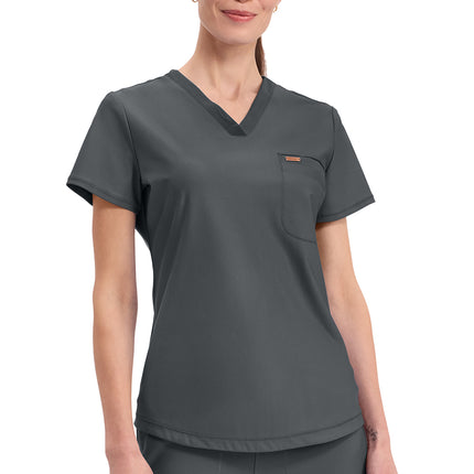 Cherokee Form Tuckable V-Neck Top CK819 - Pewter