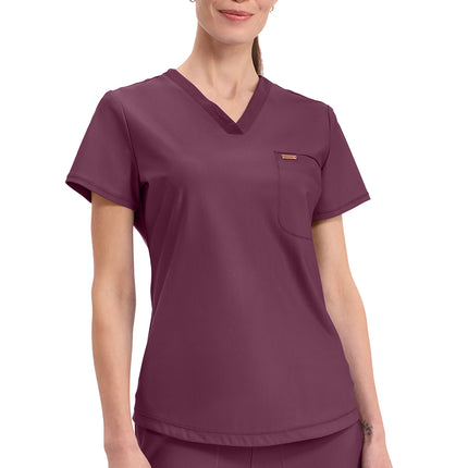 Cherokee Form Tuckable V-Neck Top CK819 - Wine