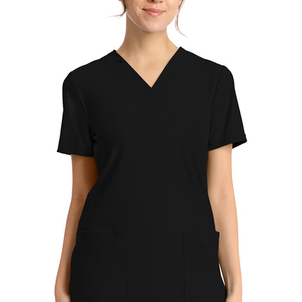 Cherokee Achieve Women's 2-Pocket V-Neck Top CK832 - Black