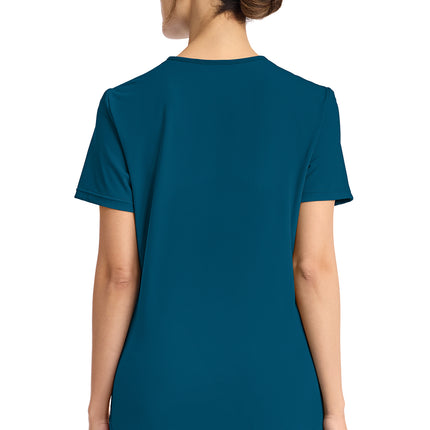 Cherokee Achieve Women's 2-Pocket V-Neck Top CK832 - Caribbean Blue
