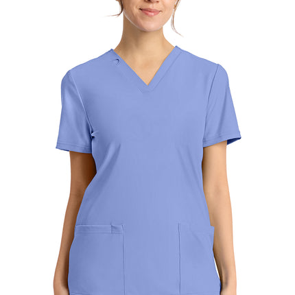 Cherokee Achieve Women's 2-Pocket V-Neck Top CK832 - Ciel
