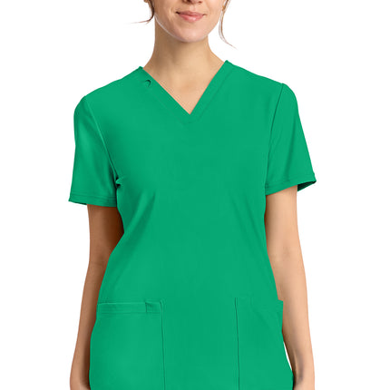 Cherokee Achieve Women's 2-Pocket V-Neck Top CK832 - Green Apple