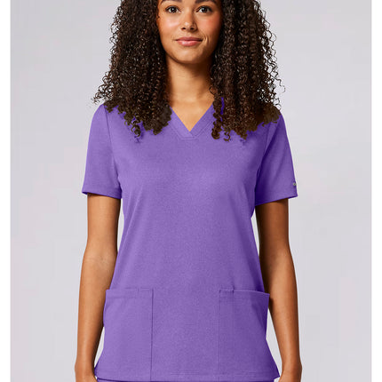 Cherokee Achieve Women's 2-Pocket V-Neck Top CK832 - Lilac Bloom