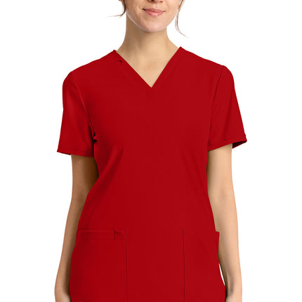Cherokee Achieve Women's 2-Pocket V-Neck Top CK832 - RED