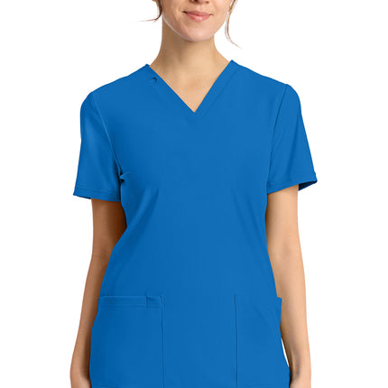 Cherokee Achieve Women's 2-Pocket V-Neck Top CK832 - True blue