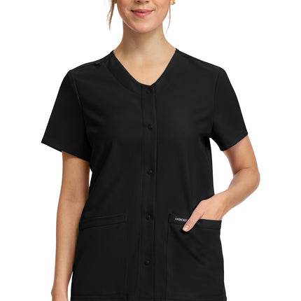 Cherokee Workwear Originals Ultra Women's 2-Pocket Snap-Front Top CK844A - Black
