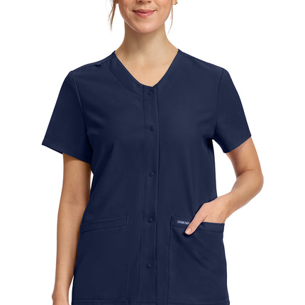 Cherokee Workwear Originals Ultra Women's 2-Pocket Snap-Front Top CK844A - Navy